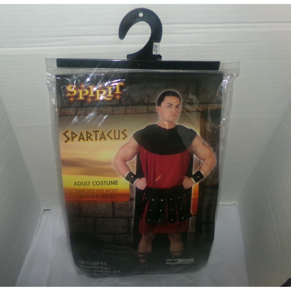 Spirit Halloween Spartacus Adult Costume Mens Roman Gladiator Burgundy Toga OS